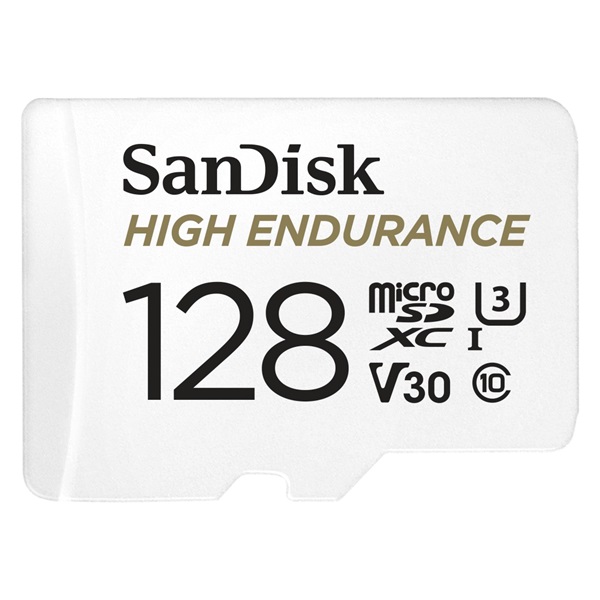 128GB Micro SDXC memória kártya Sandisk High Endurance CL10 U3 V30 + adapter  (SDSQQNR-128G-GN6IA / 183567)
