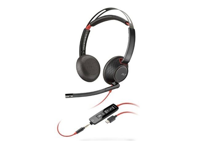 Poly 8X231AA Blackwire 5220 USB-C sztereó headset + 3.5mm + USB-C/A adapter  