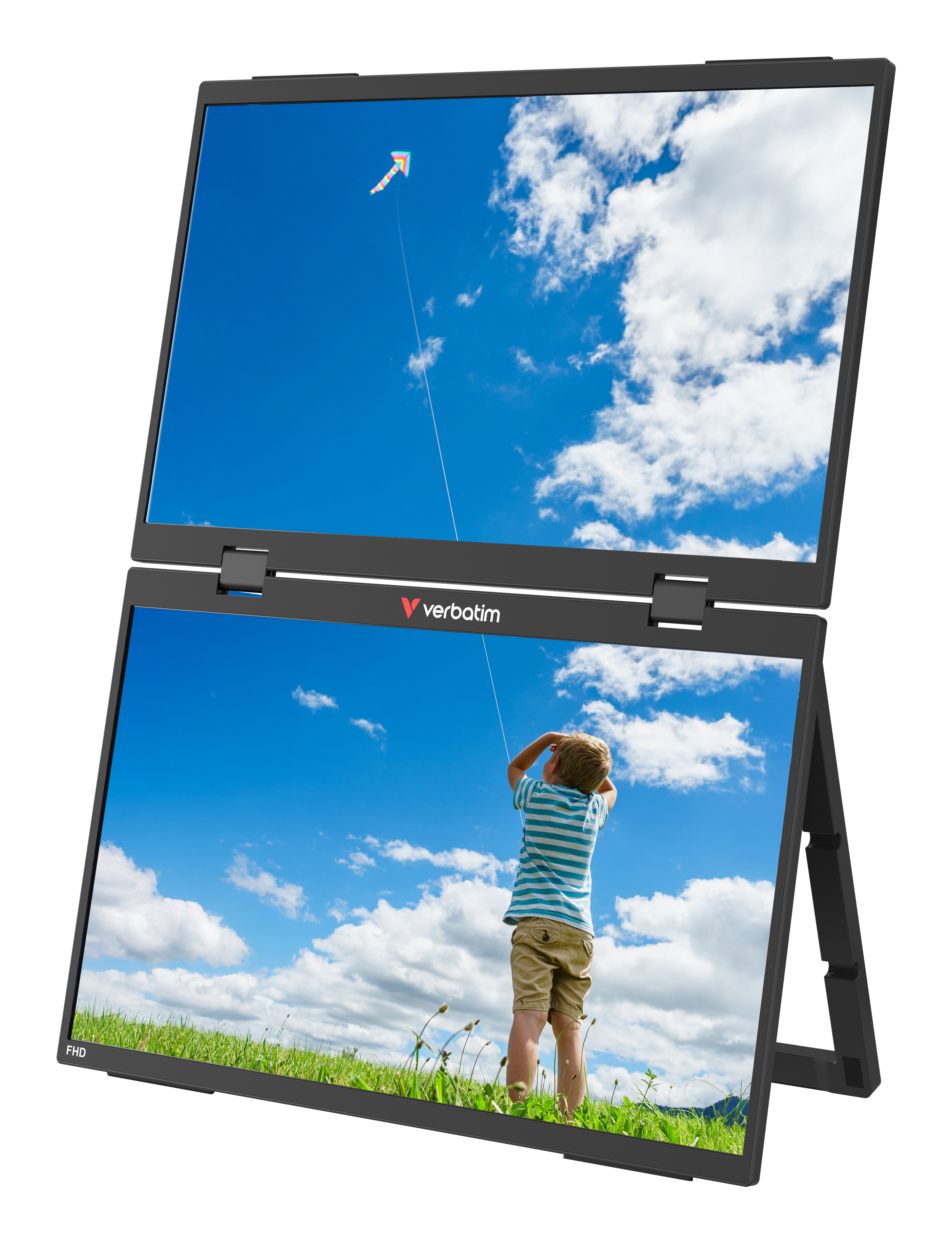 Verbatim 15,6" 32403 Essentials hordozható dupla monitor - 1920x1080, Full HD, LED, IPS, Hangszóró, Fekete