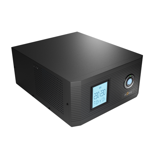 NJOY Inverter - Aira 1200 (2 Schuko, Szinusz hullám, Akku Támogatás: 40Ah-200Ah, AVR,  fekete)