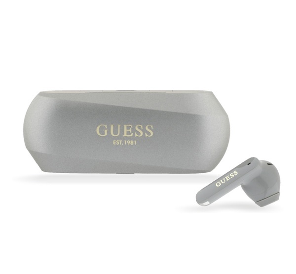 CG MOBILE GUESS ELONGATED METALLIC bluetooth fülhallgató SZTEREO (v5.3, TWS, mikrofon, zajszűrő + töltőtok) SZÜRKE (GUTWSC2MCDSE)