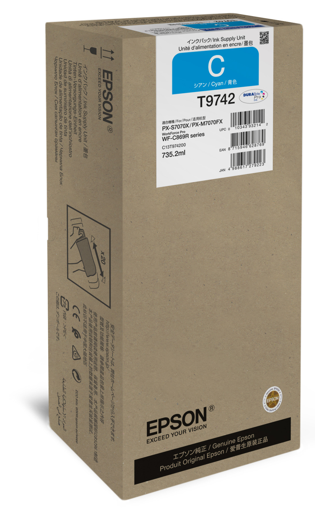 Epson T9742 Patron Cián 84K Eredeti