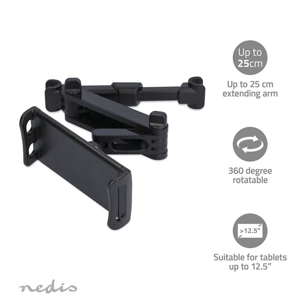 Nedis TCMT210BK autós tablet / telefon tartó konzol 4,7 - 12,5" fejtámlára