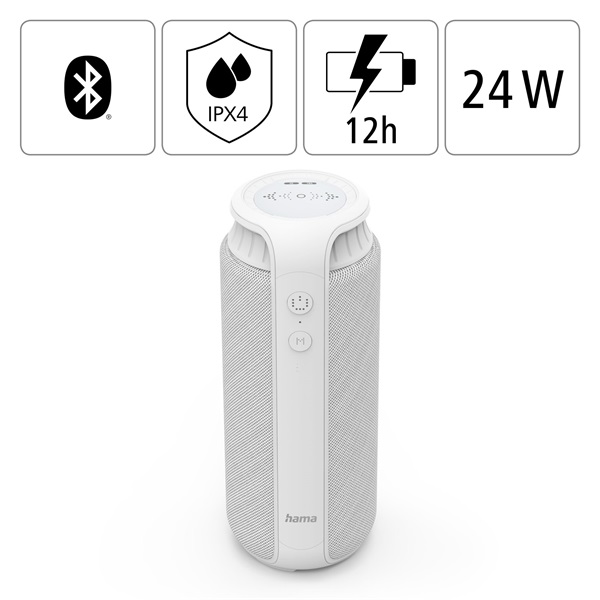 Hama 188201 "PIPE 2.0", 24W fehér bluetooth hangszóró Hama 188201 "PIPE 2.0", 24W fehér bluetooth hangszóró