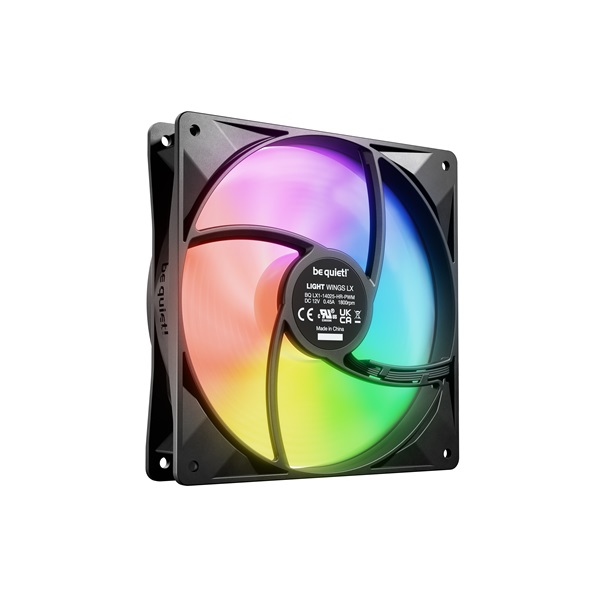 Be Quiet! Cooler 14cm   LIGHT WINGS LX 140mm PWM high-speed Triple-Pack  RGB 1800rpm  30,5dB fekete 