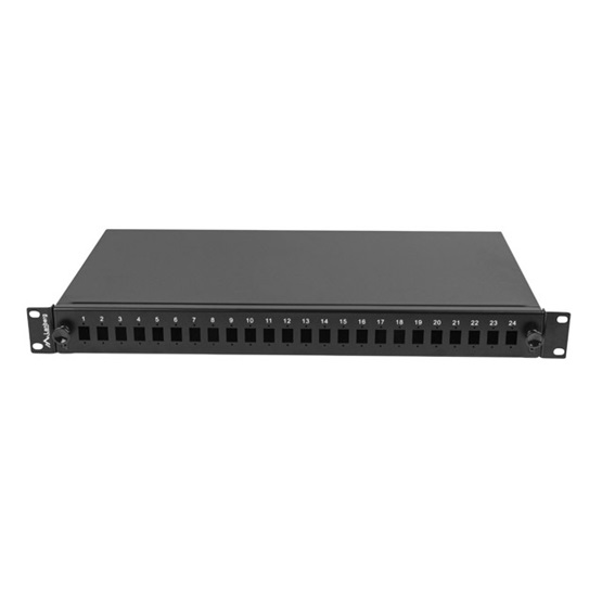 Lanberg 19" 24xSC szimplex/24xLC duplex optikai patch panel Fekete
