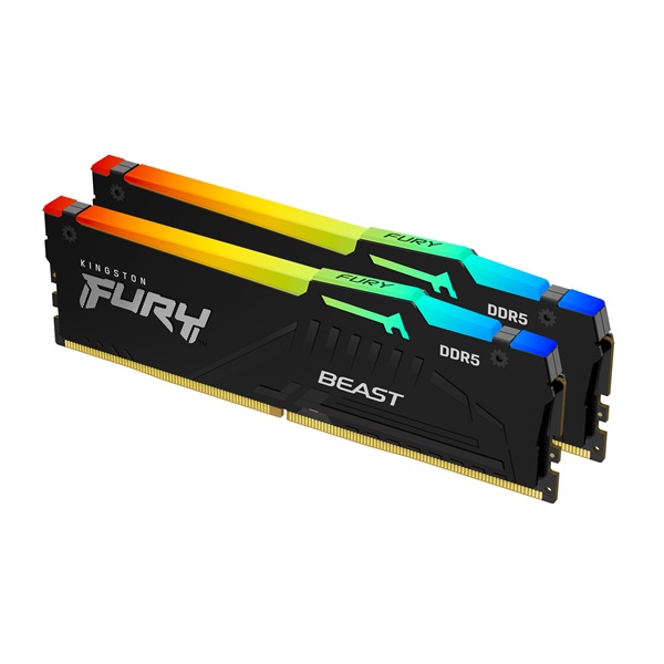 16GB 6000MHz DDR5 RAM Kingston Fury Beast RGB CL40 (2x8GB) (KF560C40BBAK2-16)
