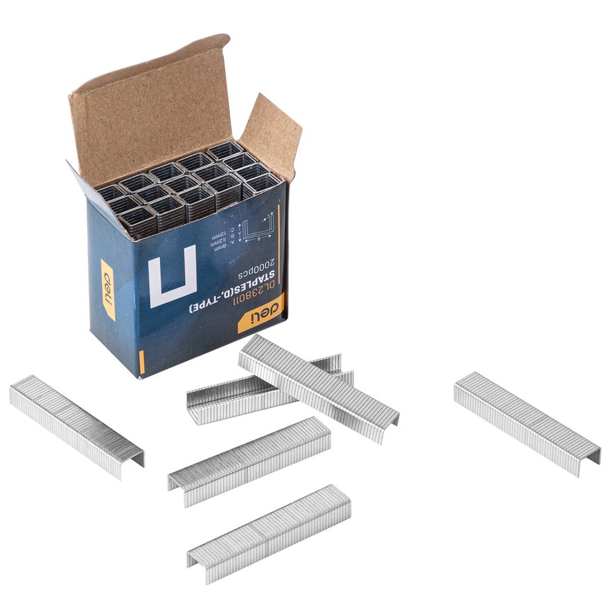 Deli Tools EDL238011 tűzőkapocs  D, 2000 db