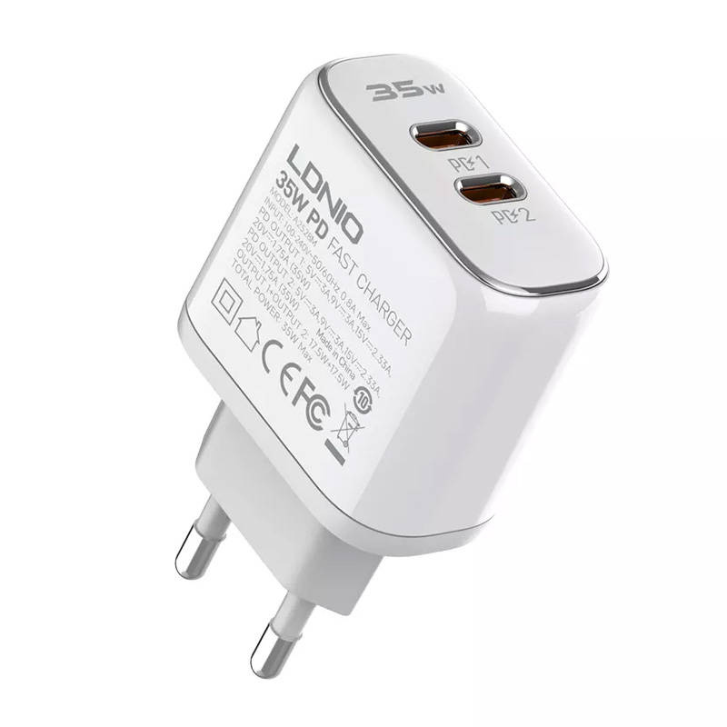 LDNIO A2528M 2USB-C for Apple Hálózati töltő + USB-C - Lightning kábel