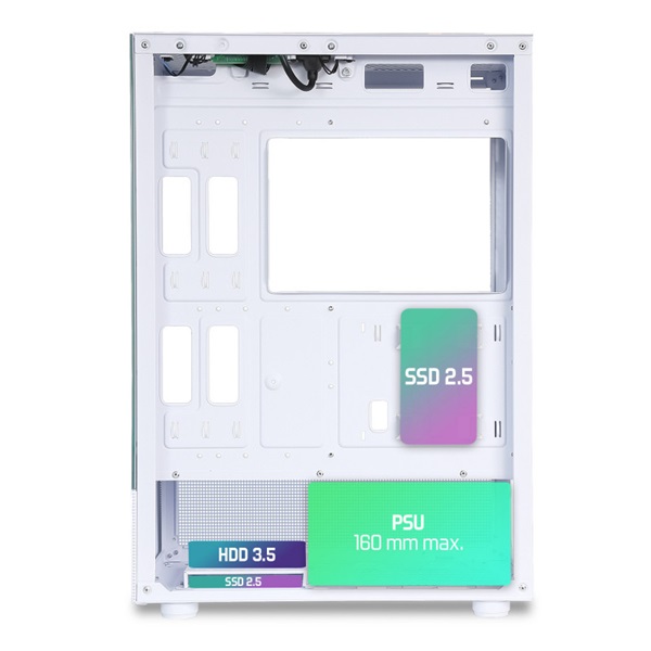 Spirit of Gamer SPECTRA Arctic ablakos 3x12cm ventilátor alsó táp ATX Számítógépház Fehér Spirit of Gamer SPECTRA Arctic ablakos 3x12cm ventilátor alsó táp ATX Számítógépház Fehér