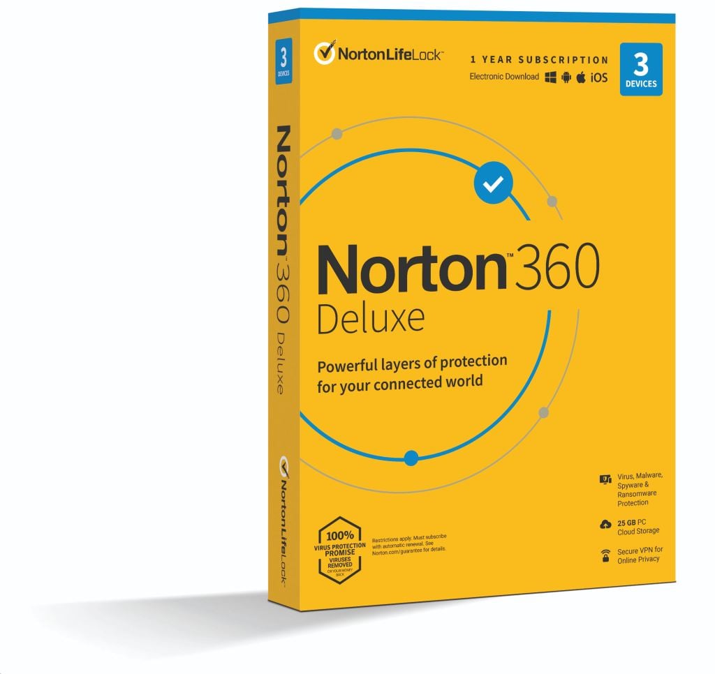 NortonLifeLock Norton 360 Deluxe 25GB HU 1 felhasználó 3 eszköz 1 év licence