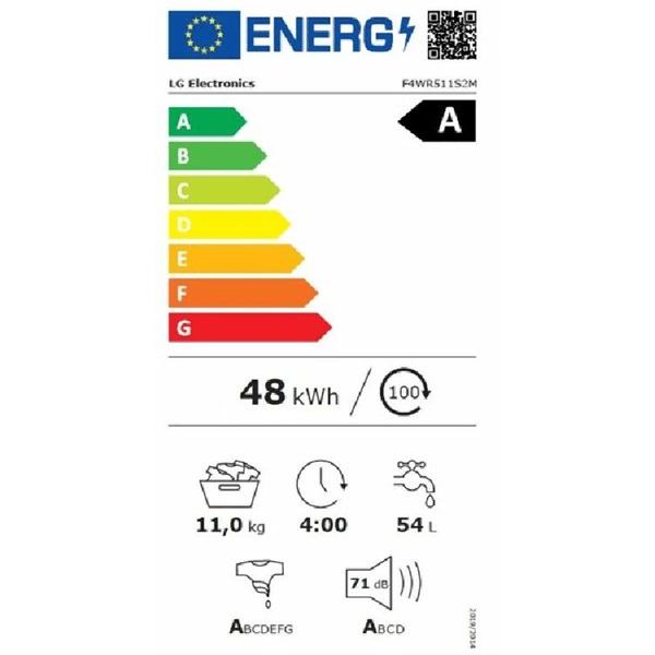 LG F4WR511S2M sötét inox elöltöltős mosógép