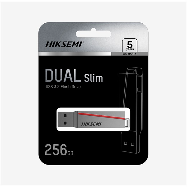 HIKSEMI 32GB E307C U3 "Dual Slim" USB 3.2/Type-C Szürke (HIKVISION) Pendrive HIKSEMI 32GB E307C U3 "Dual Slim" USB 3.2/Type-C Szürke (HIKVISION) Pendrive