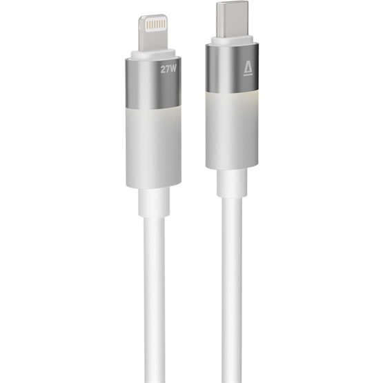 AVAX CB314 GLOWY 27W USB-C - Lightning gyorstöltő kábel 1m Fehér