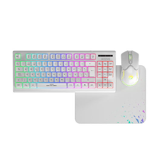 BILL MARVO Loot 30 billentyűzet+egér+egérpad combo - Fehér - UK /Membrán/