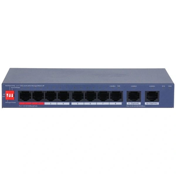 Dahua  CS4010-8ET2GT-110  Cloud menedzsment 8x 10/100 Mbps PoE + 2x 10/100/1000 Mbps port switch PoE