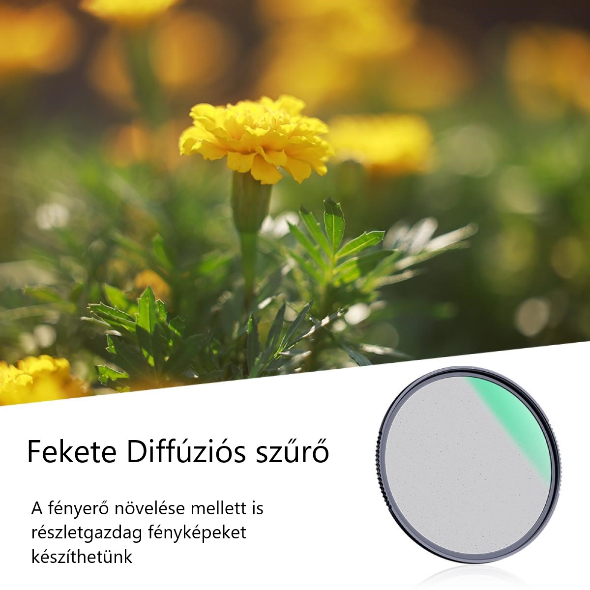 K&F Concept 72MM Nano-X Black Mist lágyító szűrő 1/2, Karcálló -