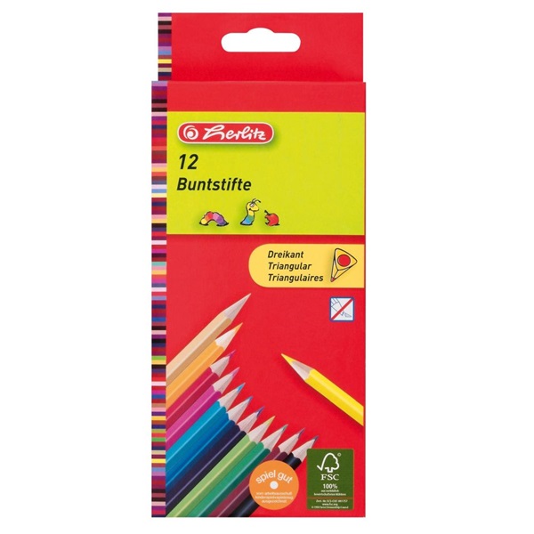 Herlitz Trio lakkozott 12db-os vegyes színű színes ceruza Herlitz Trio lakkozott 12db-os vegyes színű színes ceruza