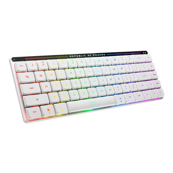  ASUS ROG Falchion RX Low Profile vezeték nélküli billentyűzet  Fehér HU  Piros 