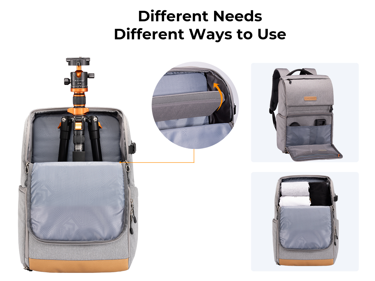 K&F Concept Beta Backpack 22L, fotós hátizsák, szürke