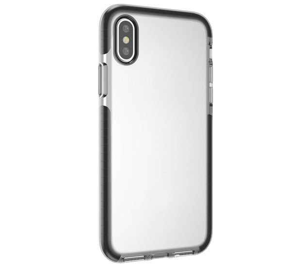 4-OK szilikon telefonvédő (közepesen ütésálló, légpárnás keret) FEKETE [Apple iPhone XS 5.8]