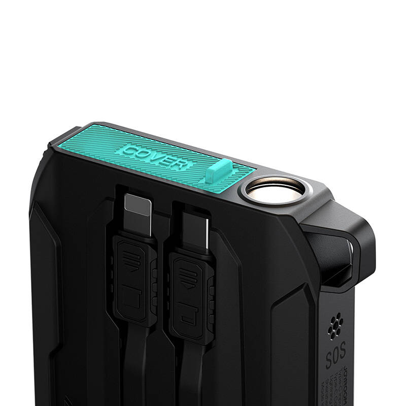 Joyroom JR-L017 10000mAh 22.5W with Lightning + USB-C cable Powerbank Fekete