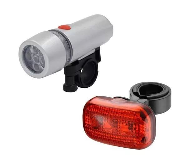 NovaBIK3 kerékpáros első- hátsó LED-es lámpa ezüst (AN68427)