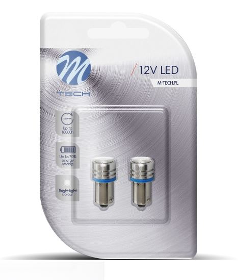 M-Tech BA9S LED 1W kék színű, pár (72LB016B)