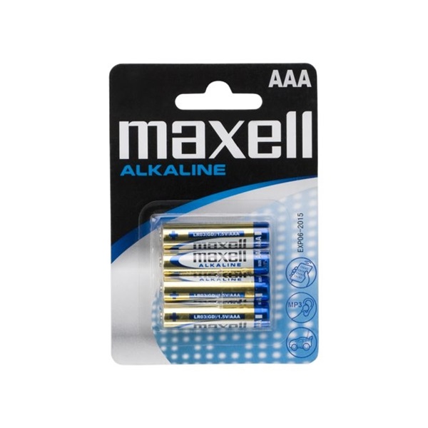 Maxell Elem 4db AAA (LR03) 1,5V Alkáli elem Maxell Elem 4db AAA (LR03) 1,5V Alkáli elem