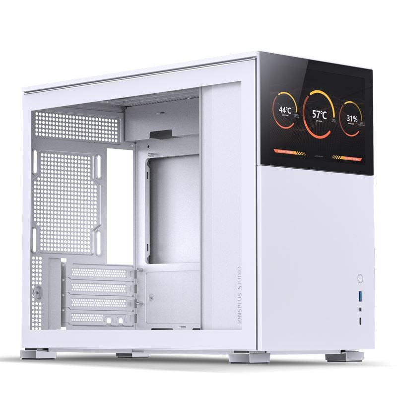 Jonsbo D31 STD SCREEN White táp nélküli ablakos mATX ház fehér