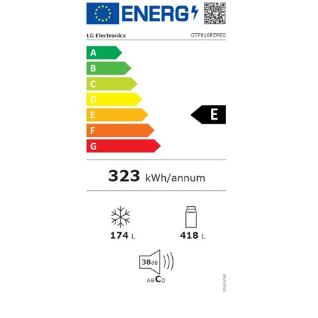 Lg GTF916PZPED Felülfagyasztós hűtőszekrény