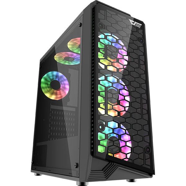 DarkFlash Water Square 5 táp nélküli ablakos ház (ventilátor nélkül) fekete