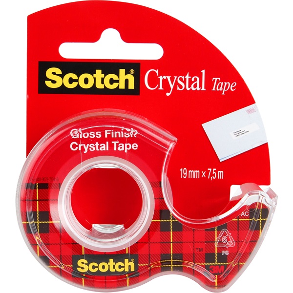 Scotch Crystal Clear 19mmx7,5m ragasztószalag-adagoló Scotch Crystal Clear 19mmx7,5m ragasztószalag-adagoló