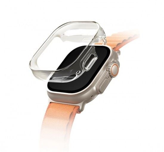 Uniq Garde Hybrid Apple Watch Ultra 49mm tok, tempered kijelző fóliával átlátszó (UNIQ-49MM-GARCLR)