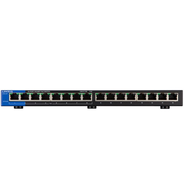 Linksys SMB LGS116P 16port POE+ 10/100/1000Mbps LAN nem menedzselhető asztali Switch Linksys SMB LGS116P 16port POE+ 10/100/1000Mbps LAN nem menedzselhető asztali Switch