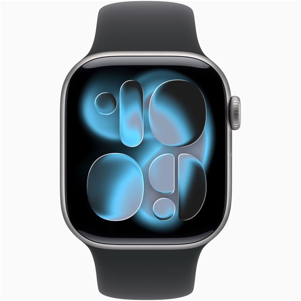 Apple Watch S11 Cellular (42mm) asztroszürke alumínium tok Fekete S/M sportszíjas okosóra