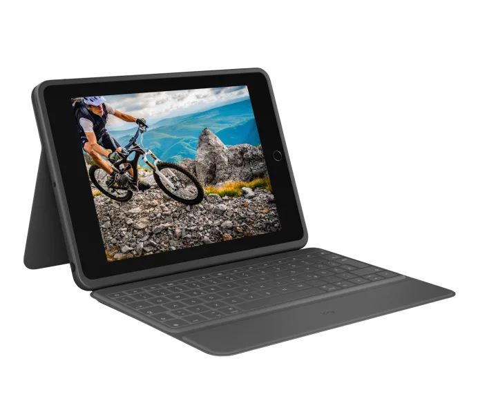 Logitech Rugged Folio Smart Connector Apple iPad (7/8/9/10 gen.) német billentyűzetes tok fekete (920-009313)