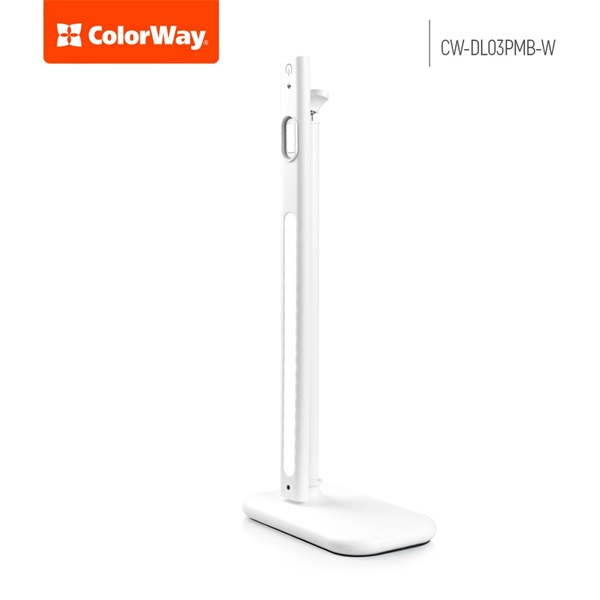 COLORWAY CW-DL03PMB-W Asztali LED lámpa beépített akkumulátor forgatható 252 lm Fehér  