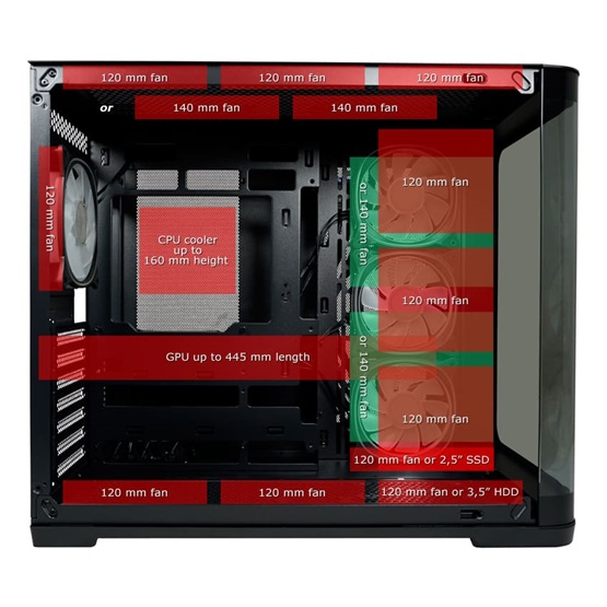  LC Power LC-8001B-ON hangszigetelt ATX Számítógépház