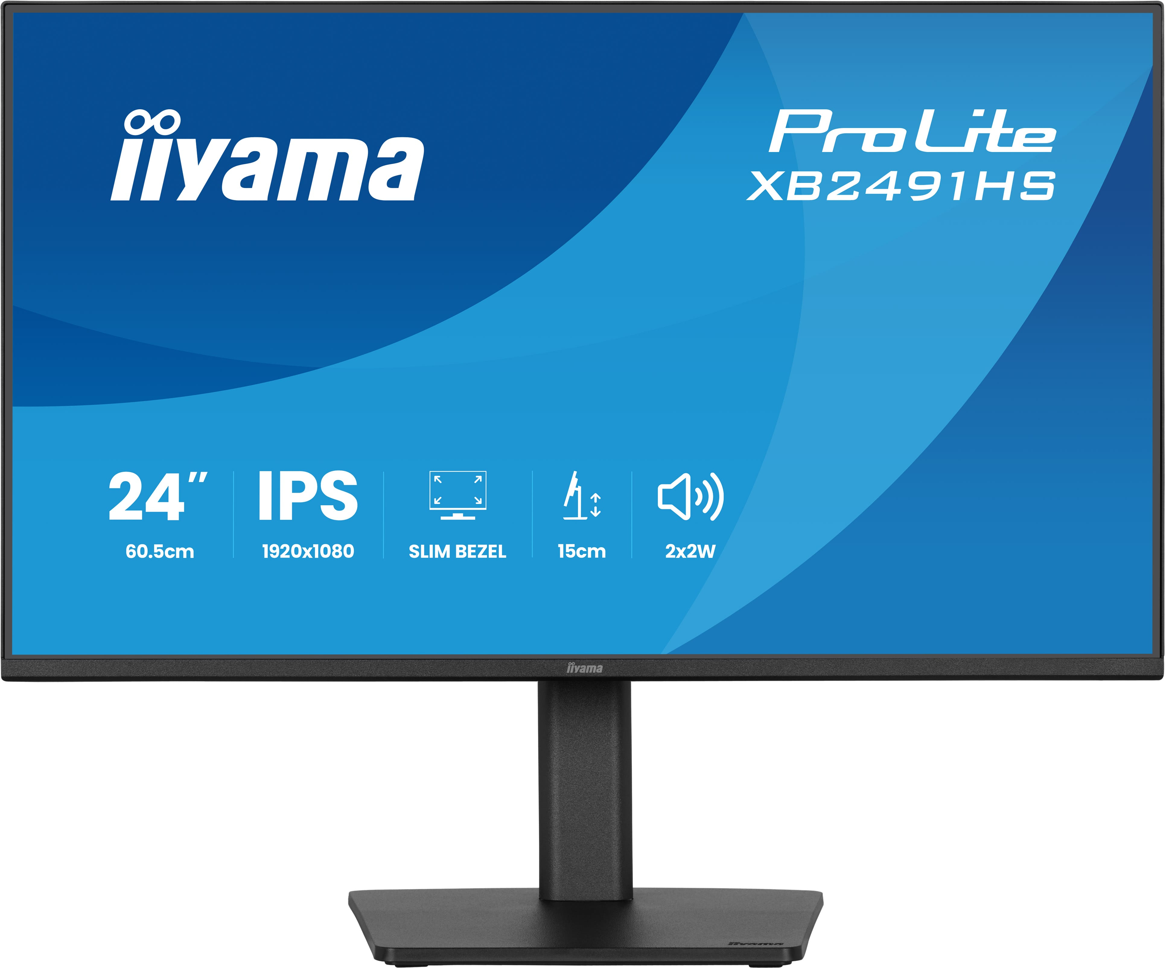iiyama 23,8" ProLite XB2491HS-B1 Monitor - 1920x1080, Full HD, LED, IPS, 120Hz, 1ms, Hangszóró, Pivot, Fekete