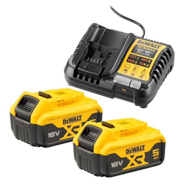 DEWALT 18V XR 2×5Ah töltővel starter kit Akkukészlet