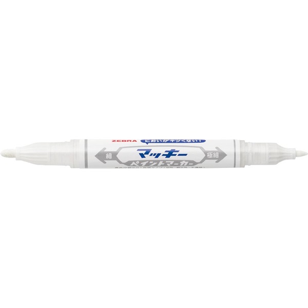 Zebra Mckie Extra Fine fehér kétvégű lakkmarker Zebra Mckie Extra Fine fehér kétvégű lakkmarker