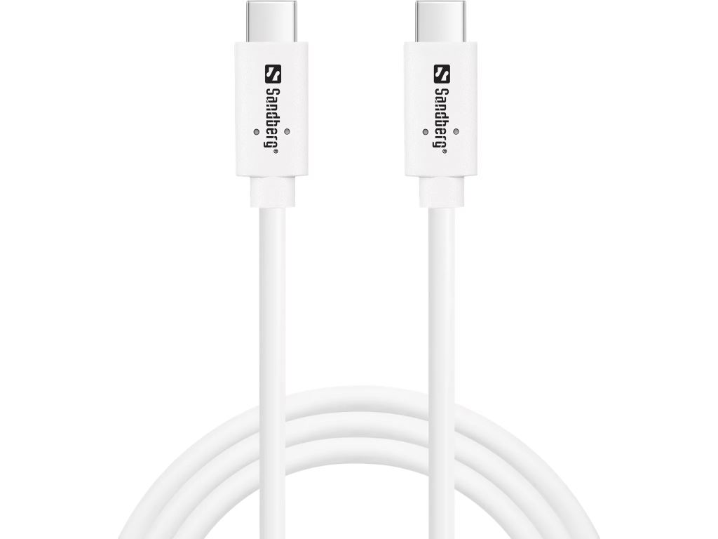 Sandberg USB-C - USB-C (USB 3.1 Gen 2) kábel 100W fehér 1m (136-53)