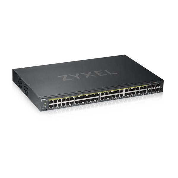 ZyXEL GS1920-48HPv2 48port GbE LAN PoE (375W) 4port Gbe combo RJ45/SFP L2 menedzselhető switch