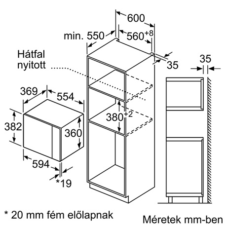 Bosch BFL554MB0 MIKROHULLÁMÚ SÜTŐ BEÉPÍTHETŐ
