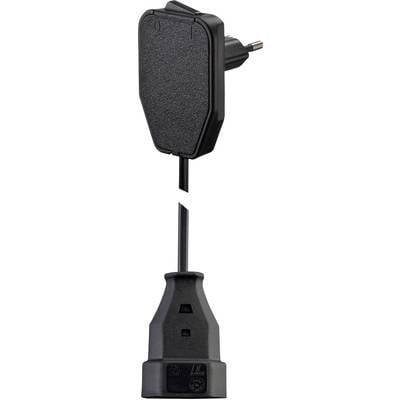 Lapos euró dugós hálózati hosszabbítókábel, 0,8 m, fekete, H03VVH2-F 2X 0,75 mm2, NVB 104576 Lapos euró dugós hálózati hosszabbítókábel, 0,8 m, fekete, H03VVH2-F 2X 0,75 mm2, NVB 104576