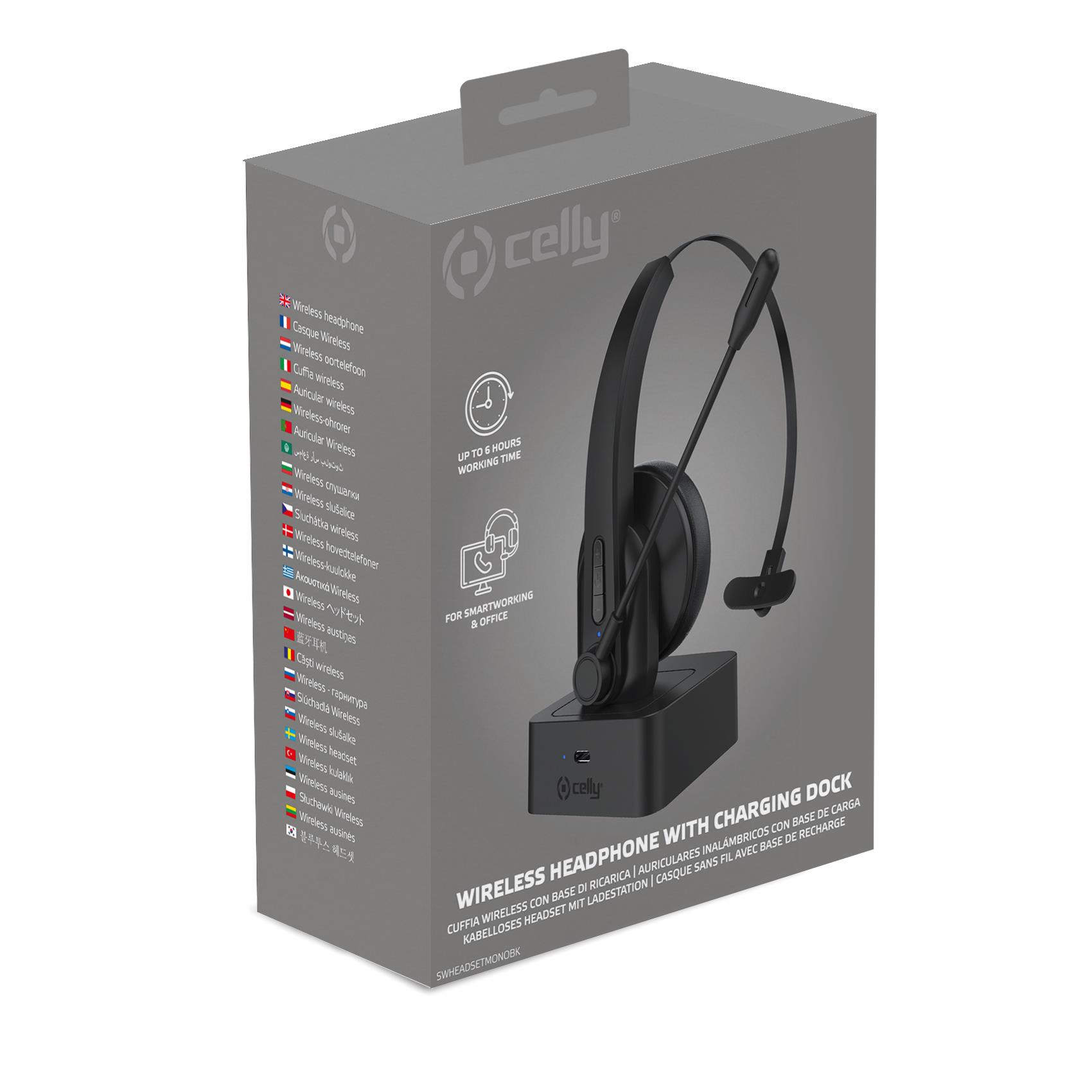 Celly vezeték nélküli mono diszpécser fejhallgató, headset