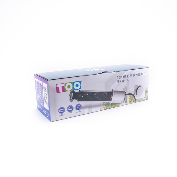TOO PPS-301-3C rejtett hálózati elosztó 3 aljzat króm TOO PPS-301-3C rejtett hálózati elosztó 3 aljzat króm