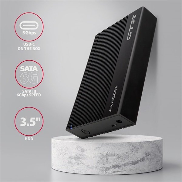 Axagon EE35-GTR USB-C 3.2 Gen 1 SATA 6G 3,5" fekete HDD/SSD ház Axagon EE35-GTR USB-C 3.2 Gen 1 SATA 6G 3,5" fekete HDD/SSD ház