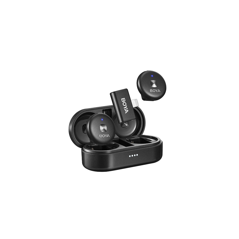BOYA Omic-D 2.4GHz Ultrakompakt vezetéknélküli szett (iOS 1+2 Töltődoboz) Fehér